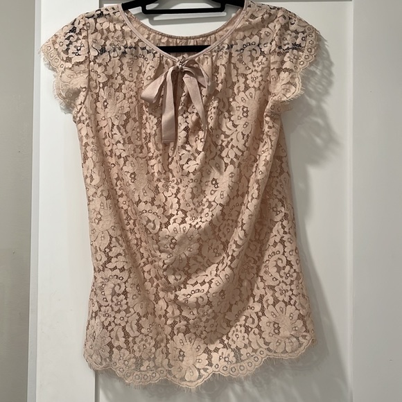 Joie lace top beige creme with bow size M gorgeous! - Picture 5 of 10